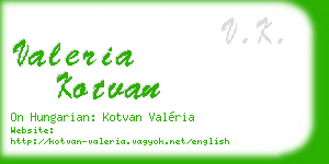 valeria kotvan business card