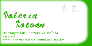 valeria kotvan business card